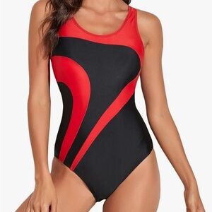 Mecfiino Women's One-Piece Swimsuits Athletic One Piece Bathing Size S